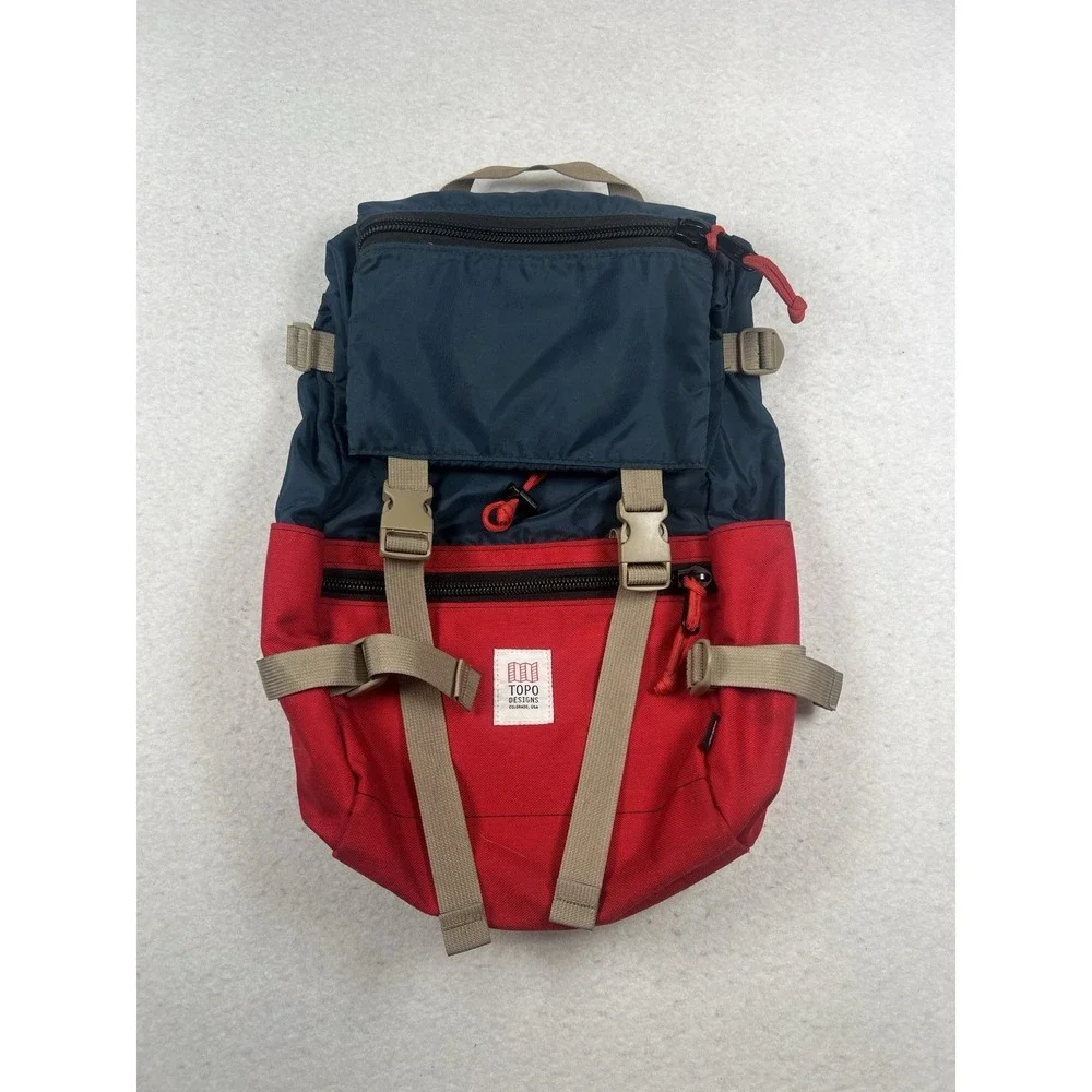 Topo Designs Rover Pack Classic Backpack Navy Blue/Red